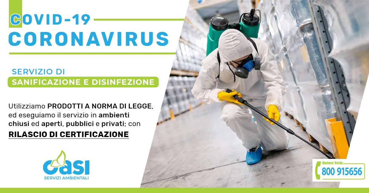 SERVIZIO DI SANIFICAZIONE E DISINFEZIONE